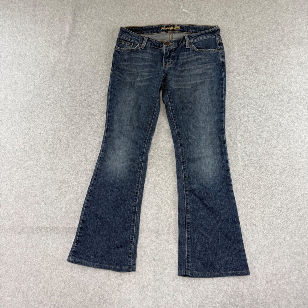 American Eagle Skinny Flare Jeans Womens 4 Petite Y2k Stretch Low Rise 13409